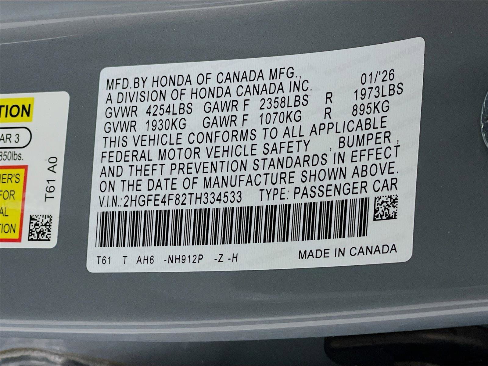 New 2026 Honda Civic FWD Hybrid Sedan image 7