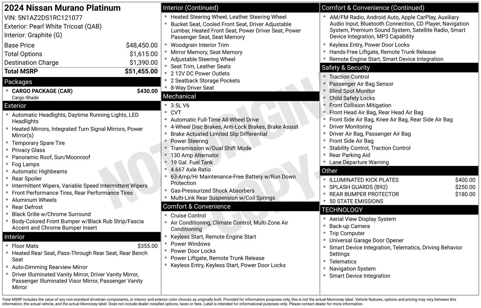 Certified 2024 Nissan Murano Platinum w/ Cargo Package image 40