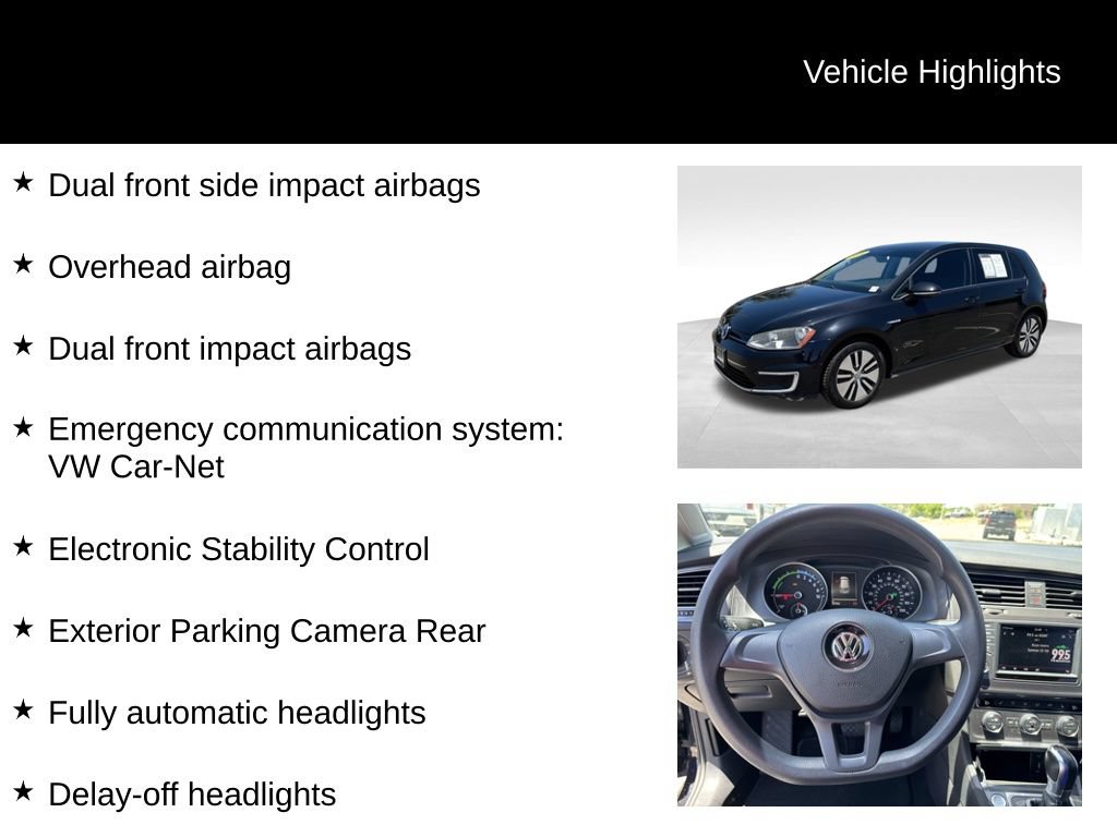 Used 2016 Volkswagen e-Golf SE FWD image 16