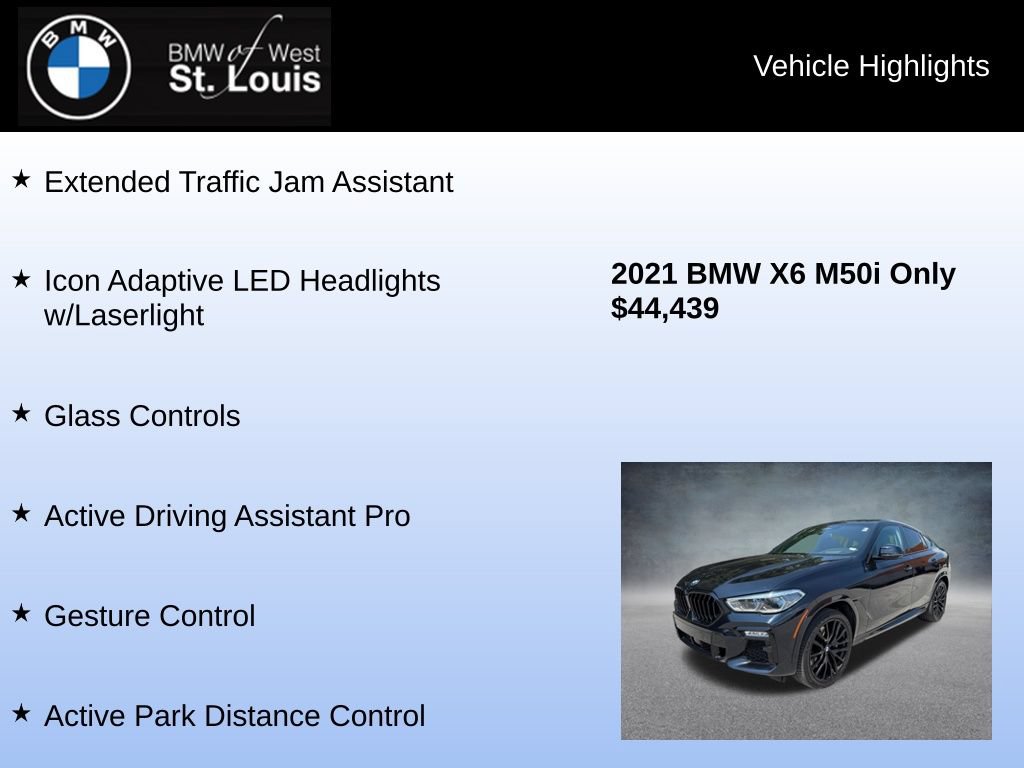 Used 2021 BMW X6 M50i w/ Executive Package AWD/4WD image 16