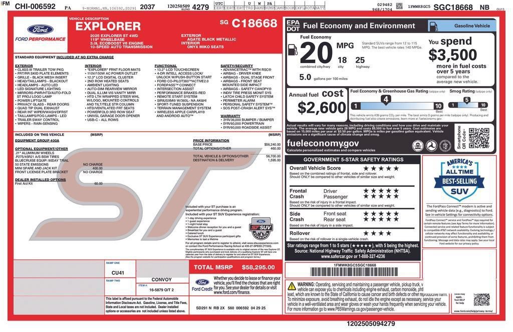 Certified 2025 Ford Explorer ST AWD/4WD image 17