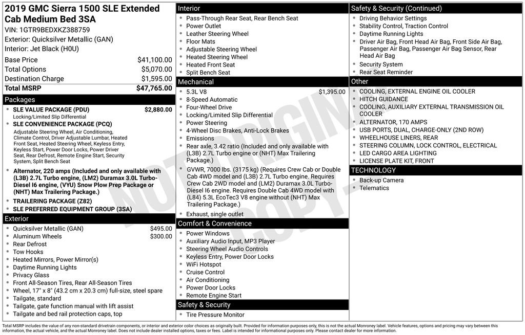 Used 2019 GMC Sierra 1500 SLE w/ SLE Value Package image 4