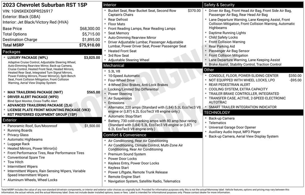 Used 2023 Chevrolet Suburban RST w/ Luxury Package image 27