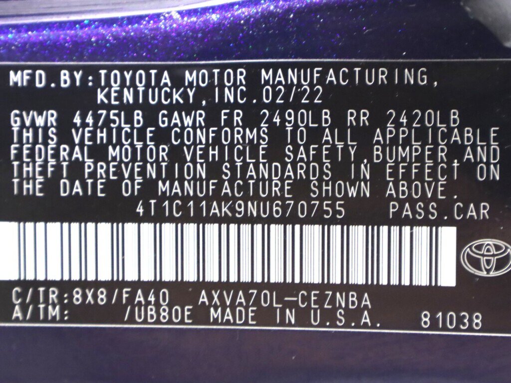 Used 2022 Toyota Camry LE w/ Carpet Mat Package (TMS) FWD image 39
