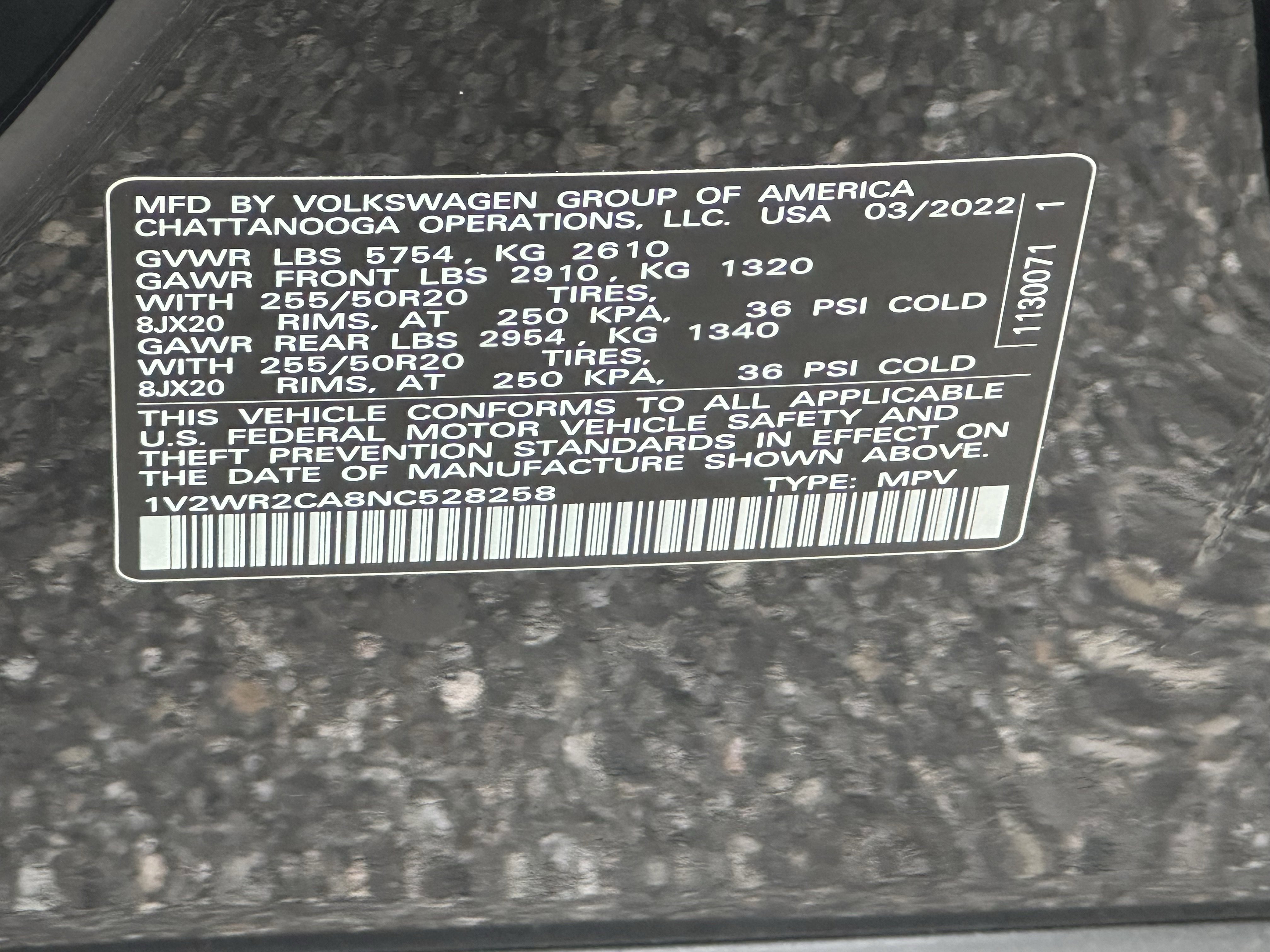 Used 2022 Volkswagen Atlas SE w/ Black Wheel Package image 42