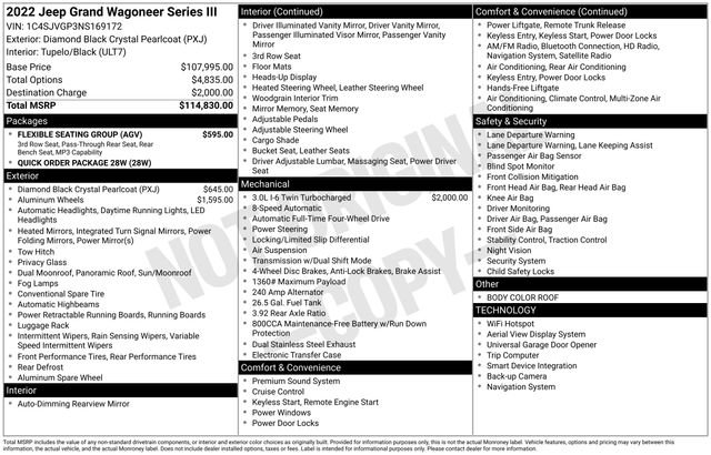 Used 2022 Jeep Grand Wagoneer Series III w/ Flexible Seating Group image 34