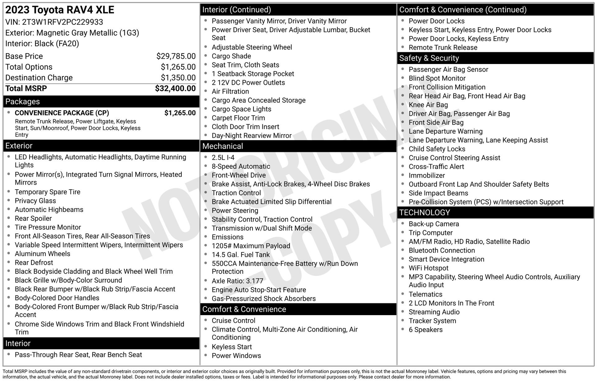 Used 2023 Toyota RAV4 XLE w/ Convenience Package FWD image 38