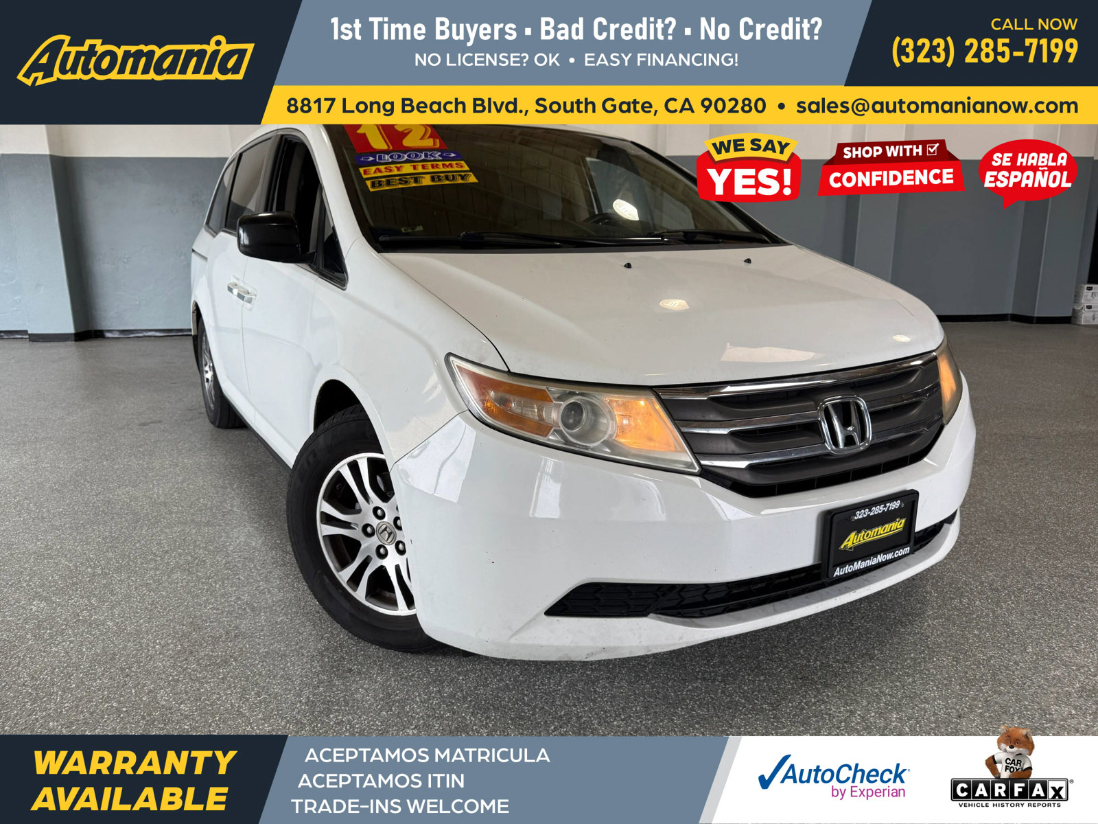 Used 2012 Honda Odyssey EX-L