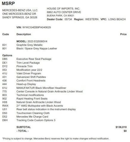Certified 2023 Mercedes-Benz EQS 580 4MATIC Sedan image 4