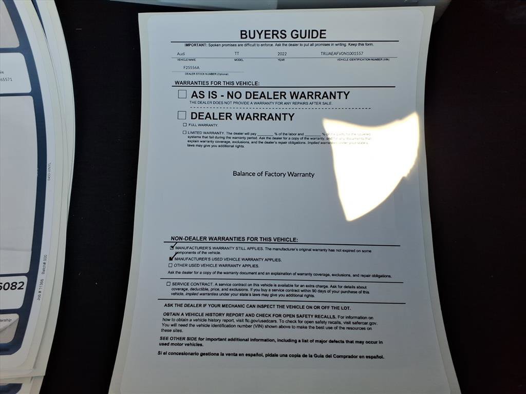 Used 2022 Audi TT 2.0T w/ 19" Wheel Package image 37