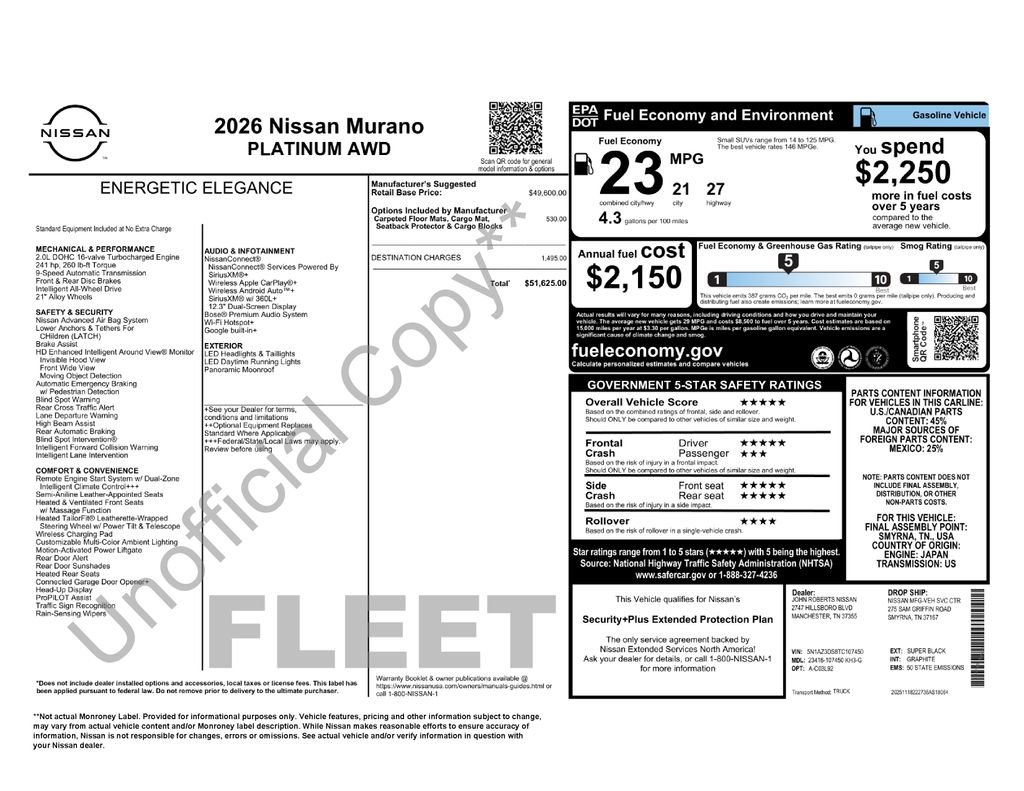 Used 2026 Nissan Murano Platinum AWD/4WD image 61