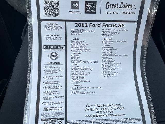Used 2012 Ford Focus SE FWD image 27