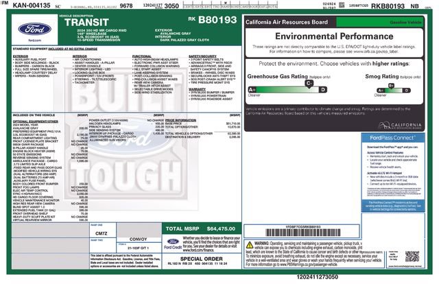 New 2024 Ford Transit 350 148 Medium Roof w/ Interior Upgrade Package RWD image 6
