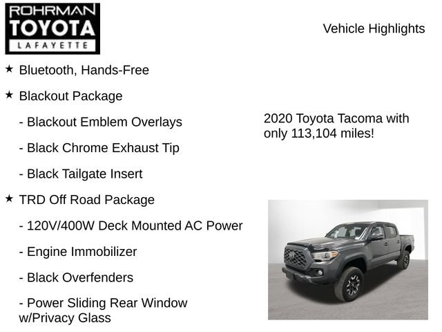 Used 2020 Toyota Tacoma TRD Off-Road w/ Technology Package AWD/4WD image 8