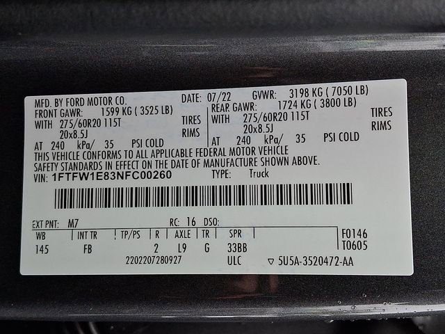 Certified 2022 Ford F150 XLT w/ Equipment Group 302A High image 30