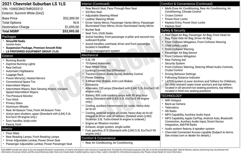 Used 2021 Chevrolet Suburban LS RWD image 6