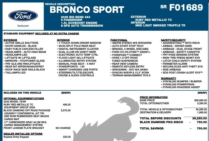 Used 2025 Ford Bronco Sport Big Bend image 2