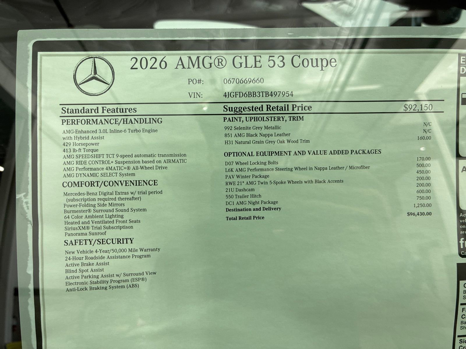 New 2026 Mercedes-Benz GLE 53 AMG 4MATIC Coupe image 17