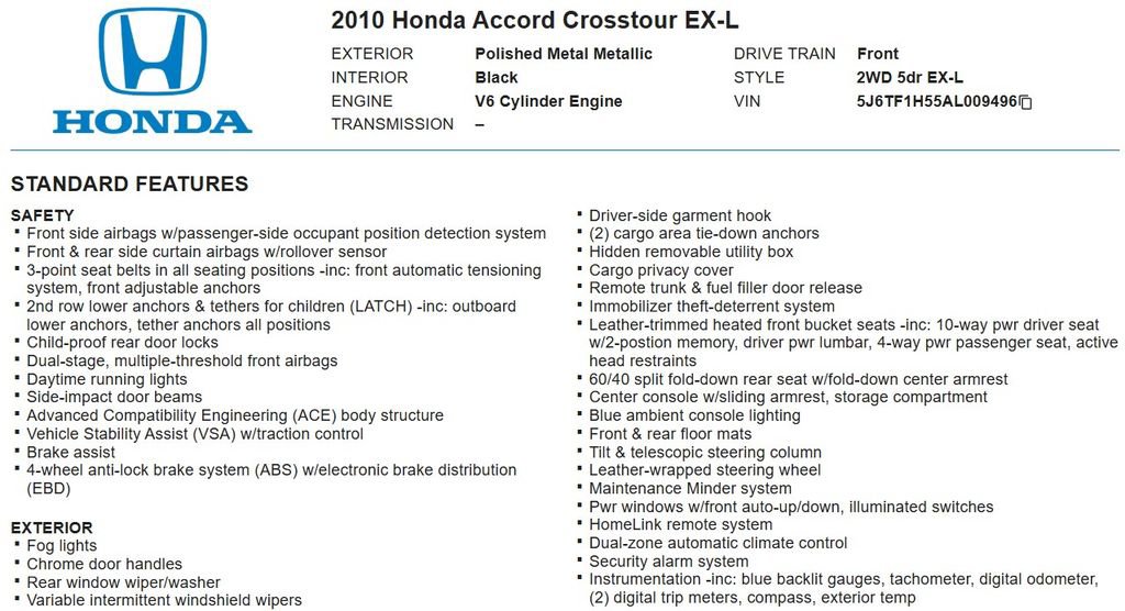 Used 2010 Honda Crosstour EX-L image 22