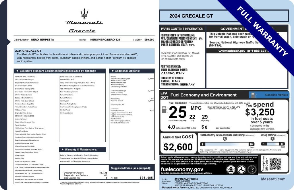 Used 2024 Maserati Grecale GT image 55