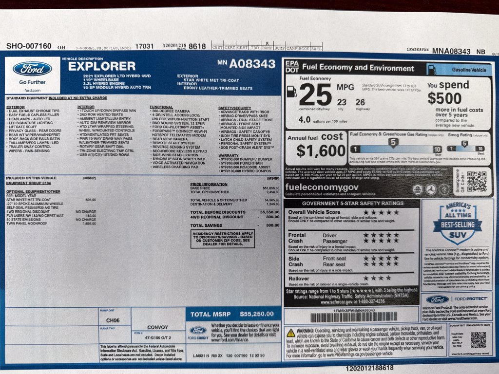 Used 2021 Ford Explorer Limited w/ Hybrid Equipment Group 310A AWD/4WD image 32