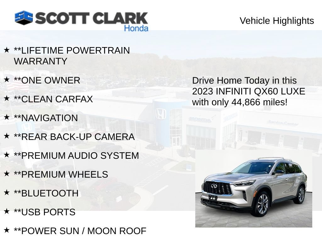 Used 2023 INFINITI QX60 Luxe w/ Performance Audio Package AWD/4WD image 12