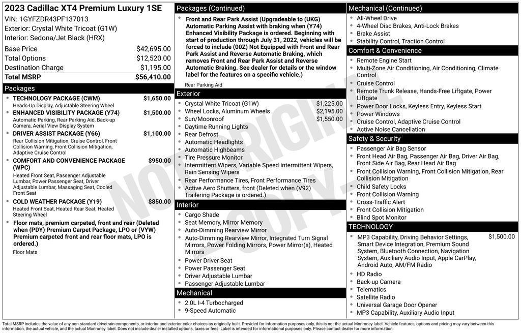 Certified 2023 Cadillac XT4 Premium Luxury w/ Technology Package image 16