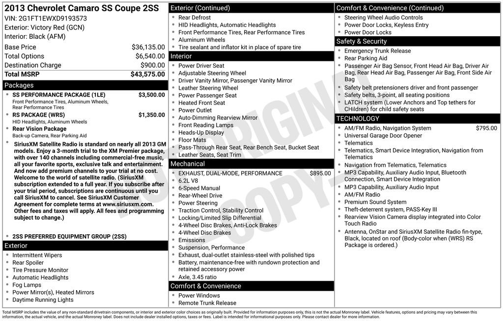Certified 2013 Chevrolet Camaro SS w/ SS Performance Package RWD image 54