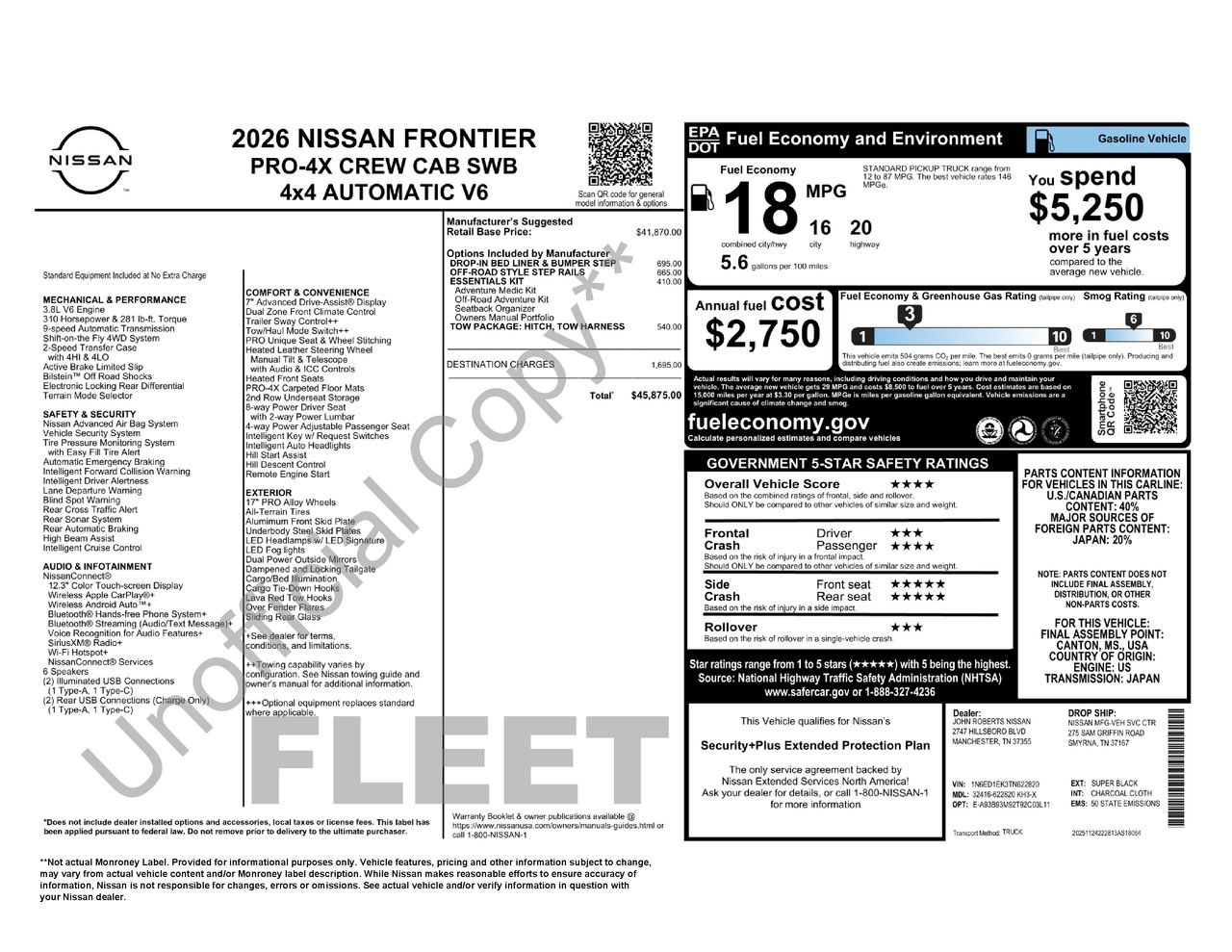 Certified 2026 Nissan Frontier PRO-4X w/ Tow Package AWD/4WD image 29