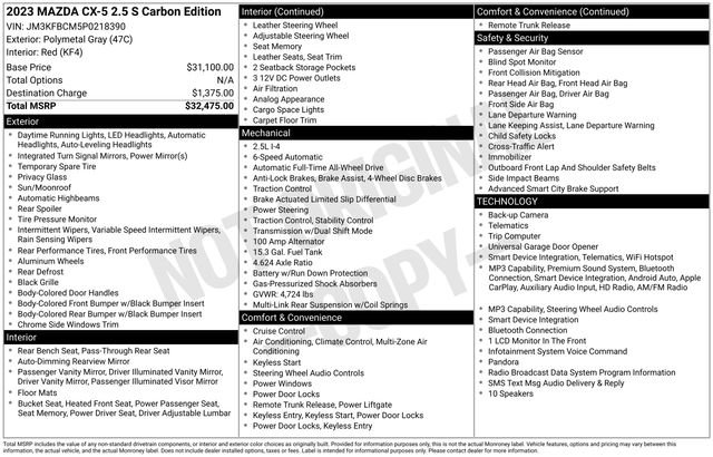 Used 2023 MAZDA CX-5 Carbon Edition AWD/4WD image 2