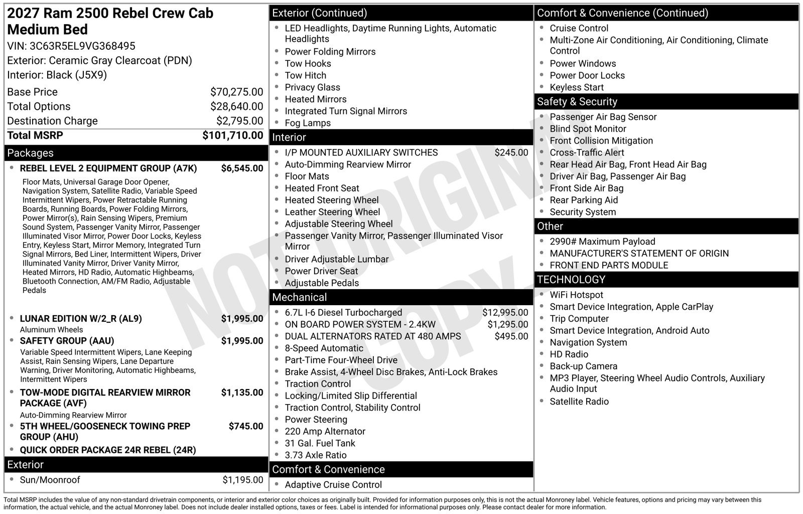 New 2027 RAM 2500 Rebel w/ Rebel Level 2 Equipment Group AWD/4WD image 28