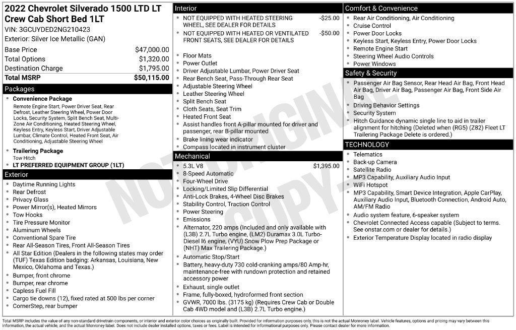 Used 2022 Chevrolet Silverado 1500 LT AWD/4WD image 5