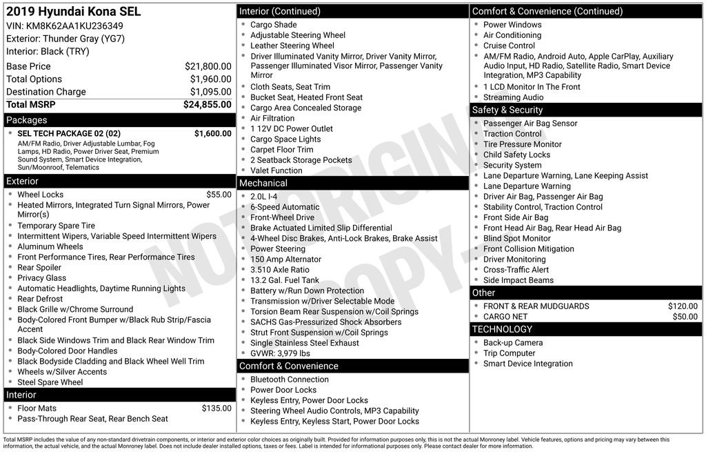 Used 2019 Hyundai Kona SEL w/ SEL Tech Package 02 image 12