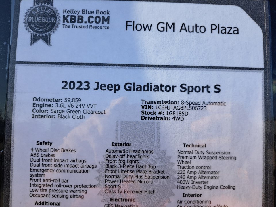 Used 2023 Jeep Gladiator Sport AWD/4WD image 39