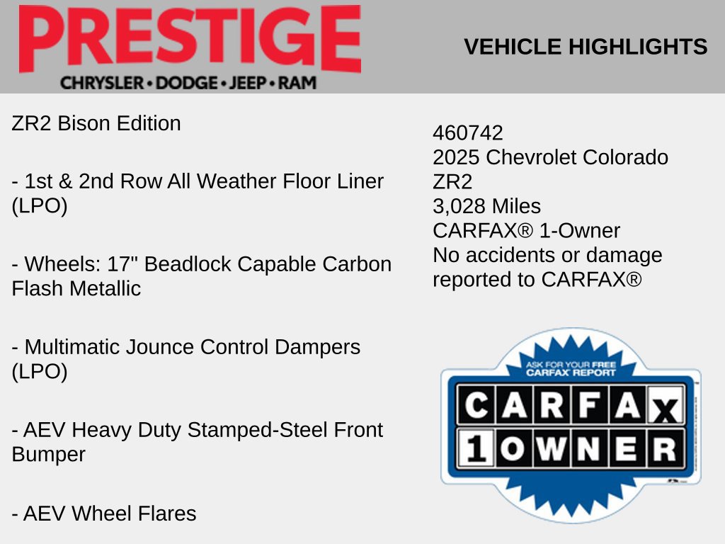 Used 2025 Chevrolet Colorado ZR2 w/ ZR2 Bison Edition AWD/4WD image 4