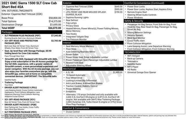 Used 2021 GMC Sierra 1500 SLT w/ SLT Premium Plus Package AWD/4WD image 3