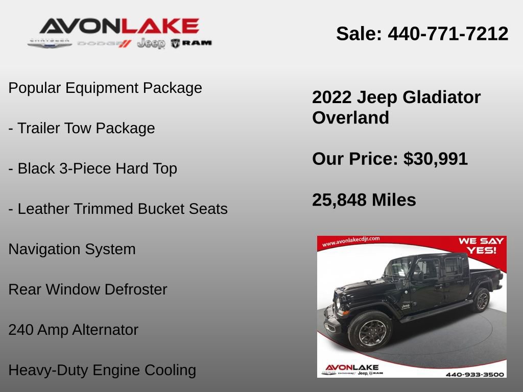 Used 2022 Jeep Gladiator Overland w/ Popular Equipment Package image 18