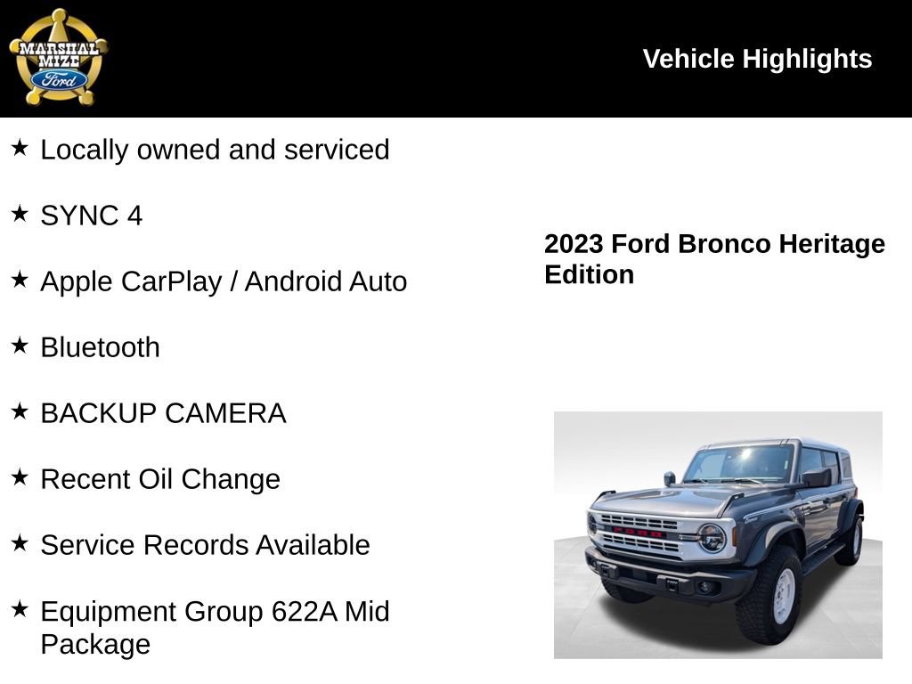 Used 2023 Ford Bronco Heritage Edition AWD/4WD image 2