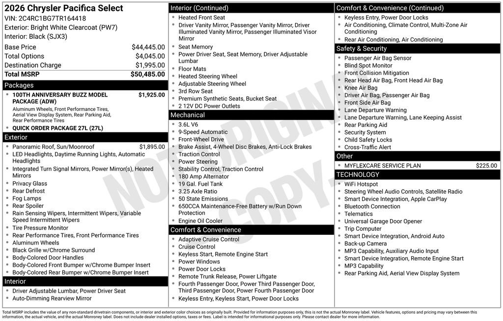 New 2026 Chrysler Pacifica Select FWD image 27