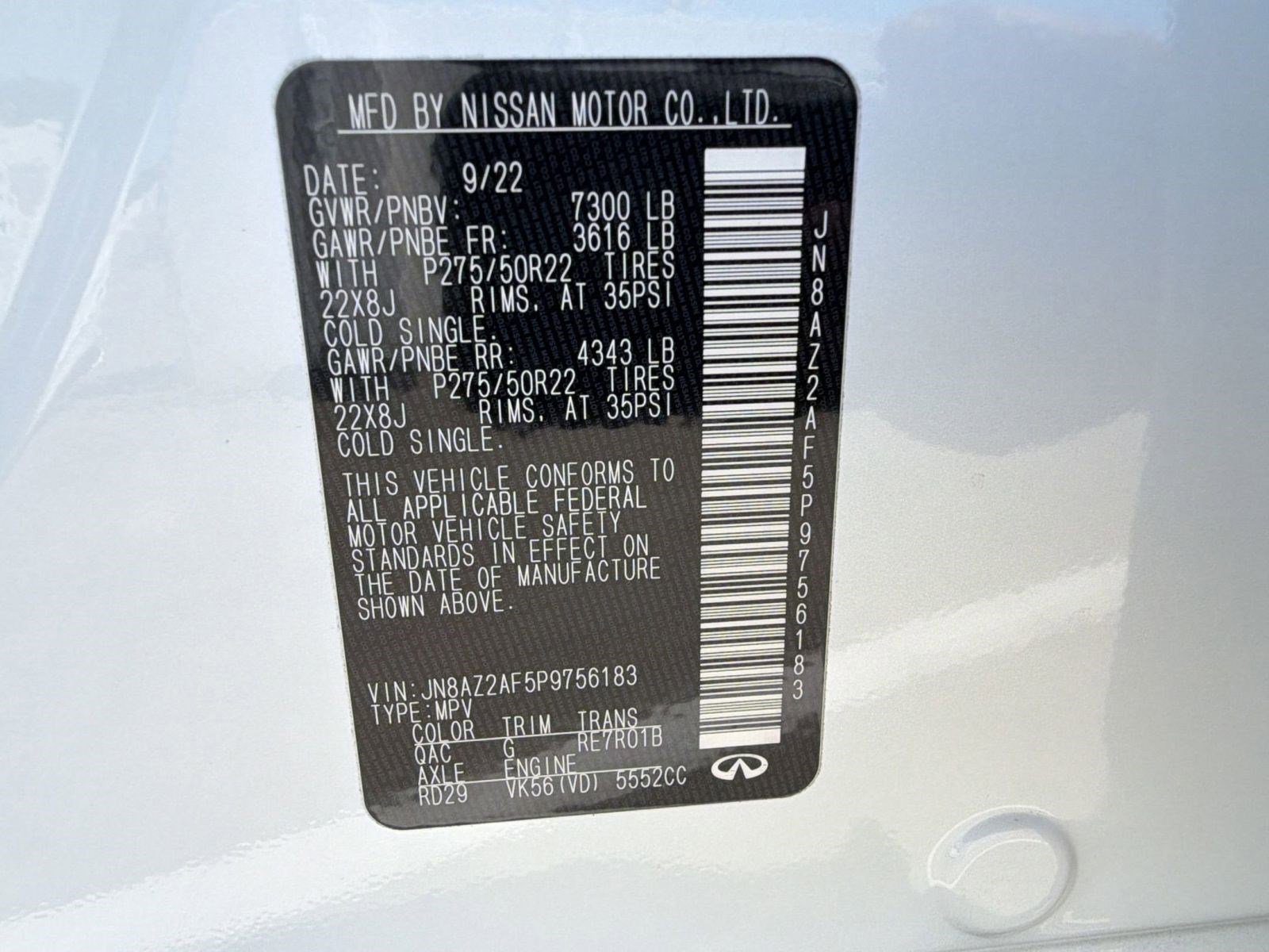 Used 2023 INFINITI QX80 Premium Select w/ Cargo Package RWD image 18