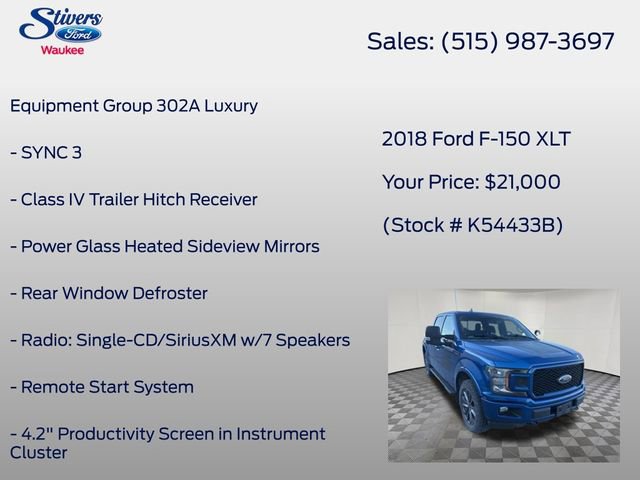 Used 2018 Ford F150 XLT w/ Equipment Group 302A Luxury image 7