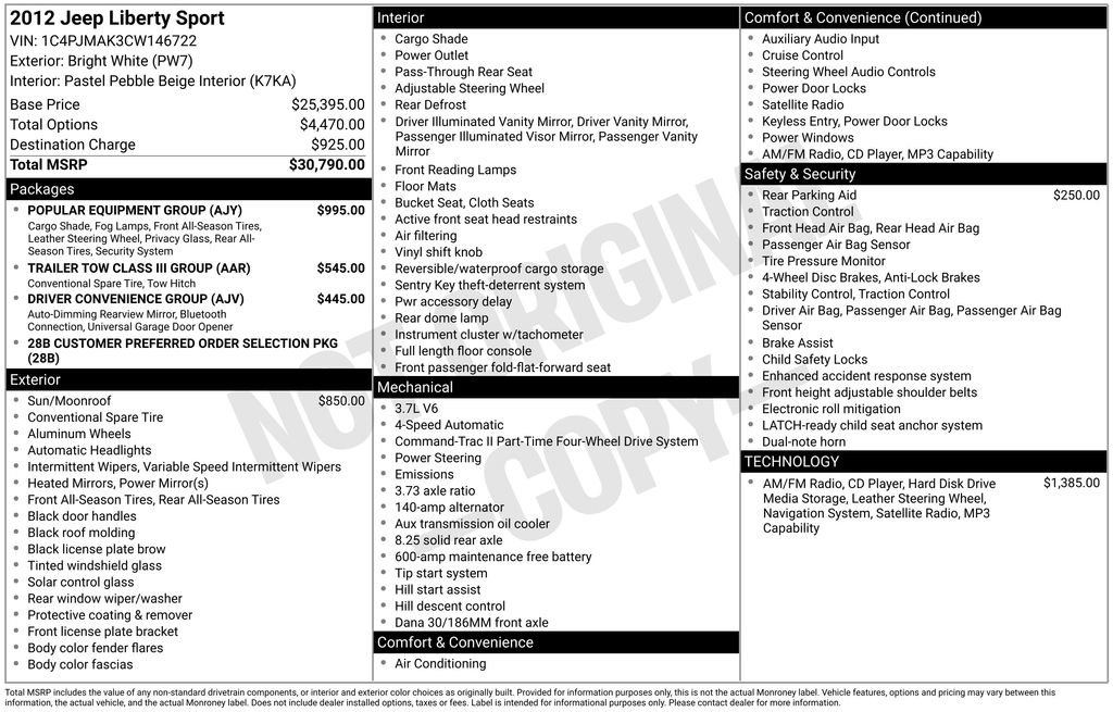 Used 2012 Jeep Liberty Sport w/ Popular Equipment Group AWD/4WD image 19