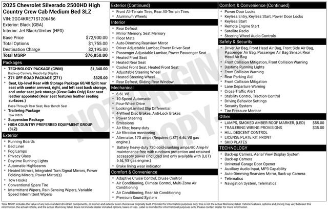 Used 2025 Chevrolet Silverado 2500 High Country w/ Technology Package AWD/4WD image 13