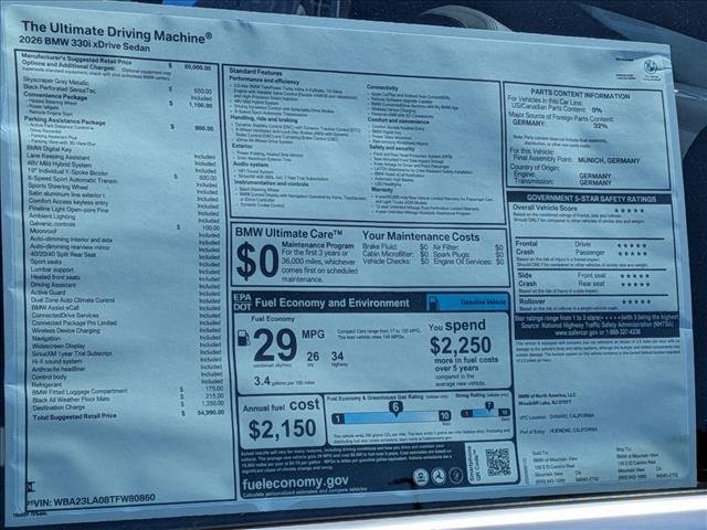 New 2026 BMW 330i xDrive Sedan w/ Convenience Package AWD/4WD image 20
