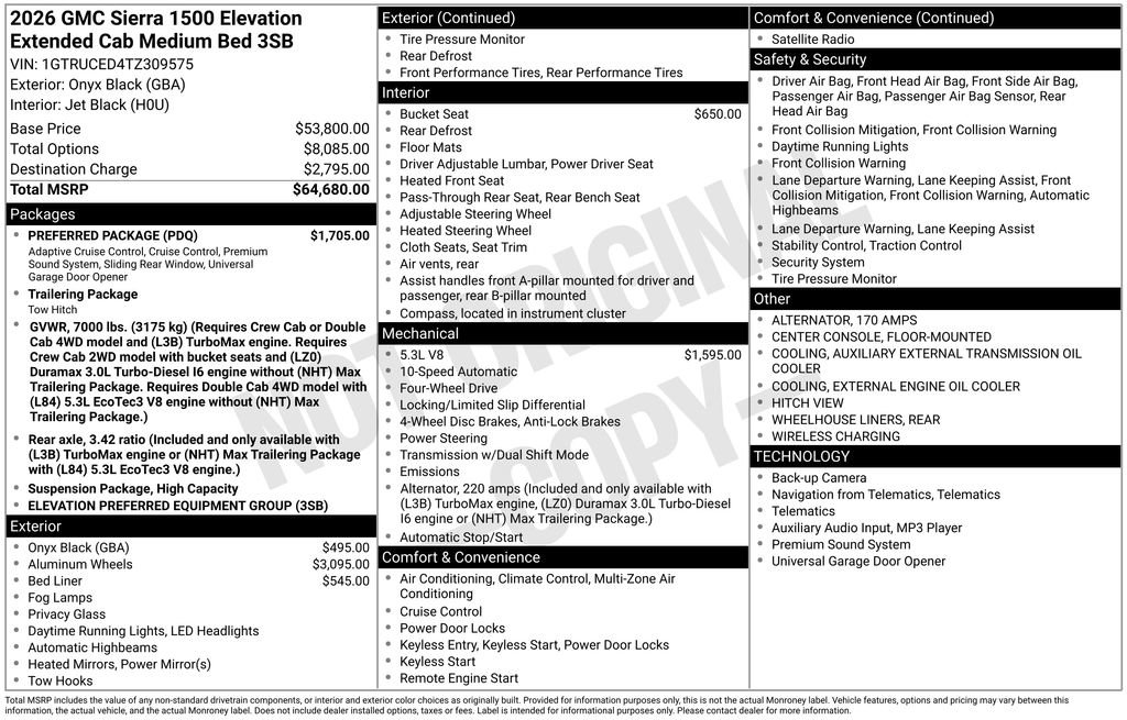 New 2026 GMC Sierra 1500 Elevation w/ Preferred Package image 43