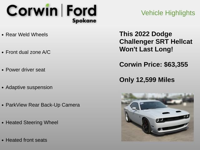 Used 2022 Dodge Challenger SRT Hellcat w/ Plus Package RWD image 6