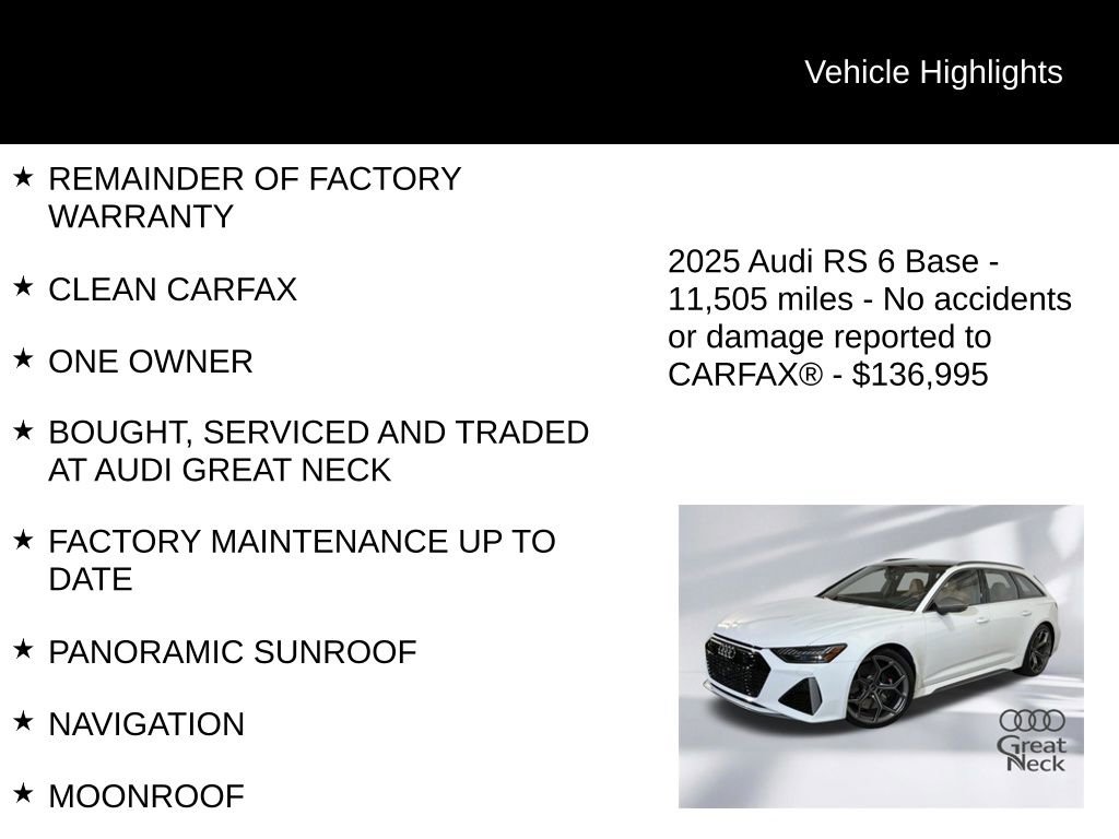 Certified 2025 Audi RS 6 performance AWD/4WD image 9