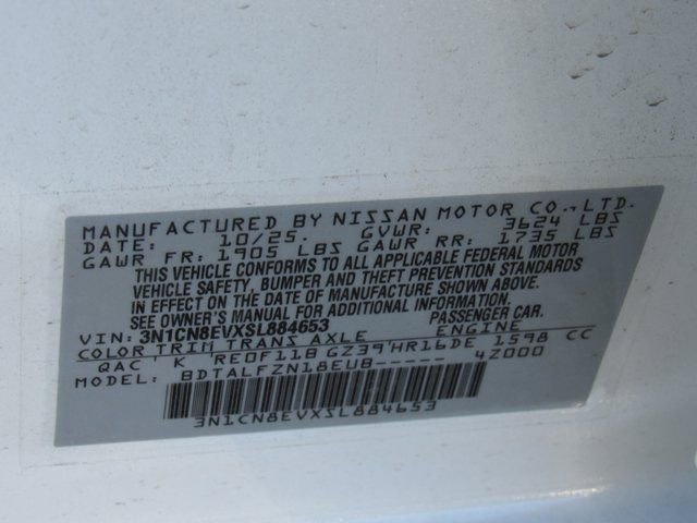 New 2025 Nissan Versa SV w/ Trunk Package FWD image 12