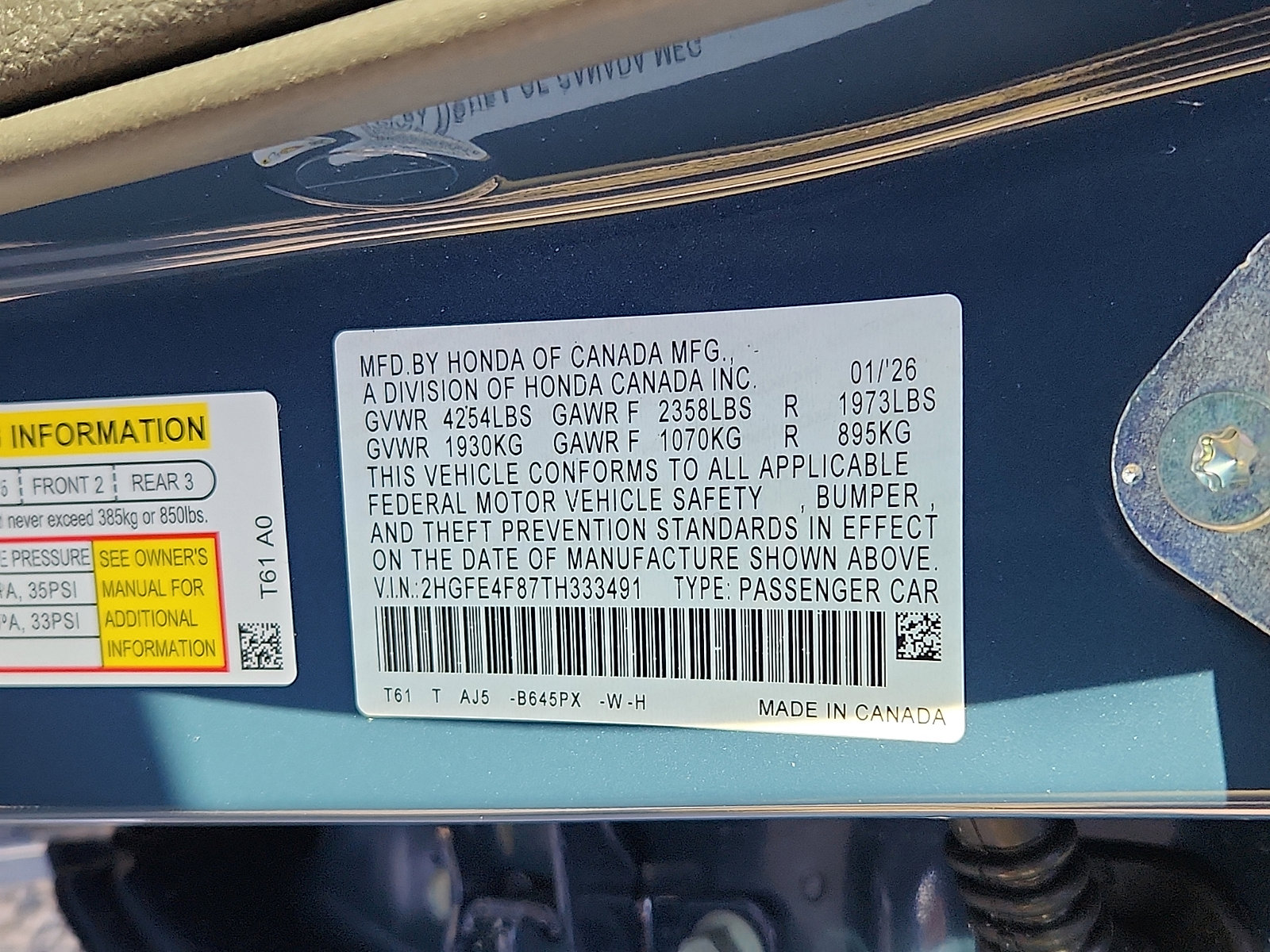 New 2026 Honda Civic Sport Touring image 18