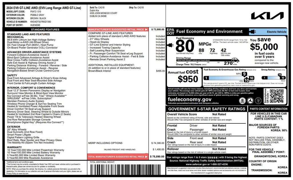 Used 2024 Kia EV9 GT-Line AWD/4WD image 6